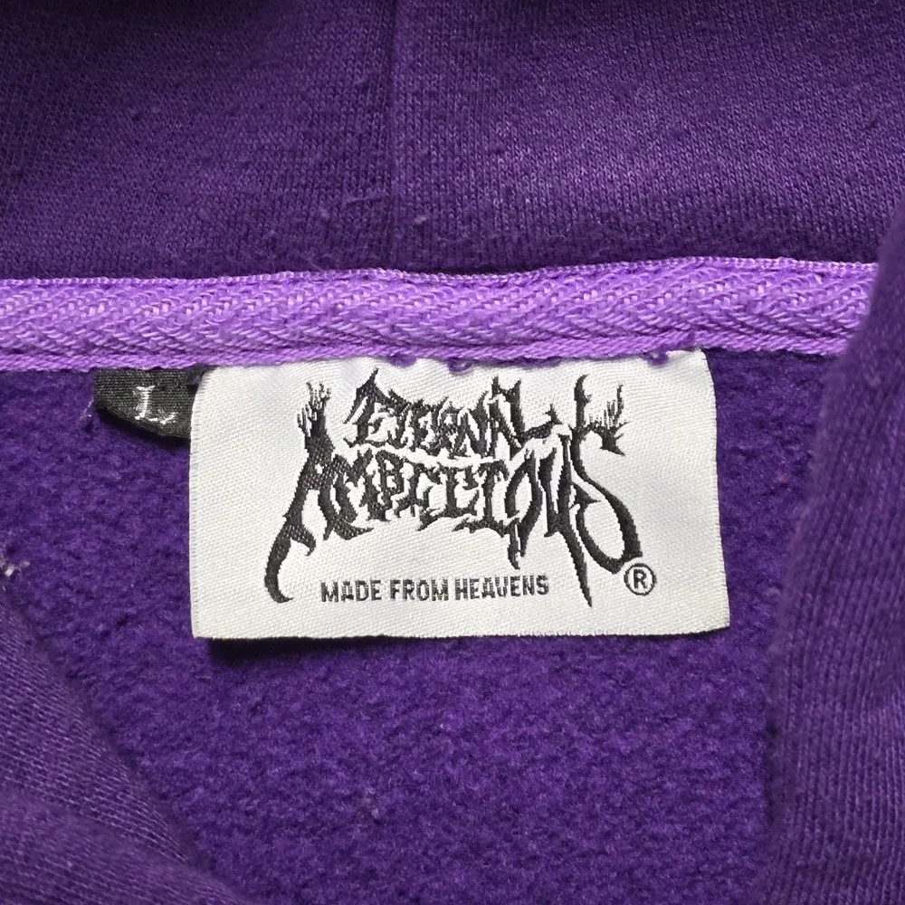 VTG Grunge Eternal Ambitions Jesus Hoodie Full Zip Purple Men L Affliction Style